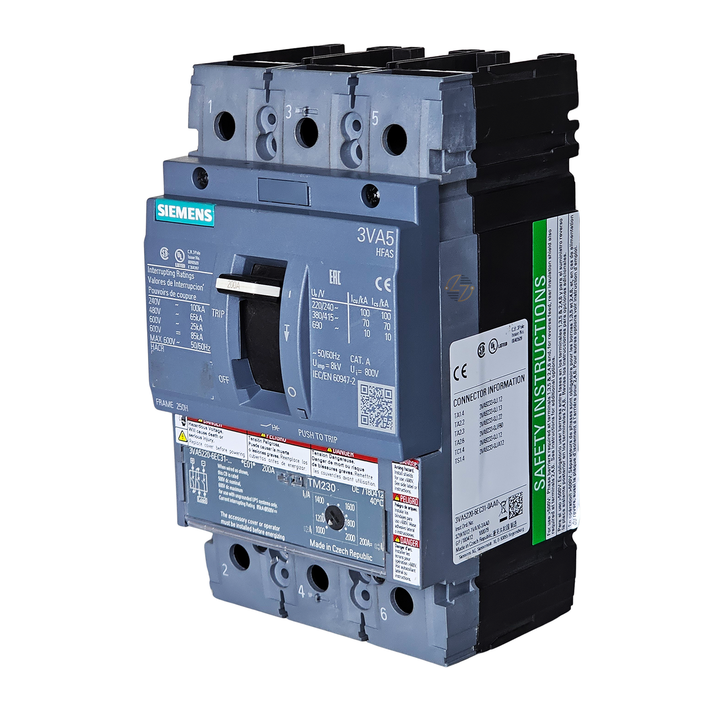 3VA5220-6EC31-0AA0 - HFAS 200 Amp Circuit Breaker