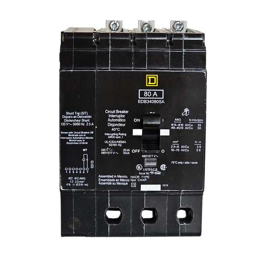 EDB34080SA - 80 Amp Circuit Breaker w/ Shunt Trip