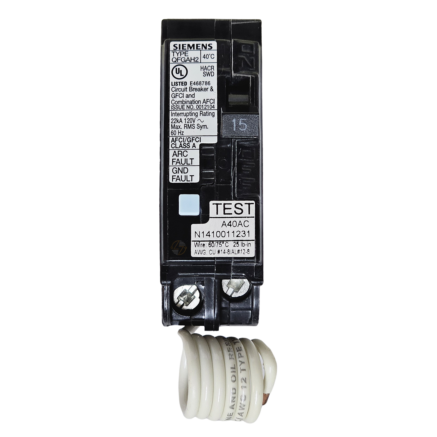 Q115DFH - 15 Amp 22k Dual Function AFCI/GFCI Circuit Breaker